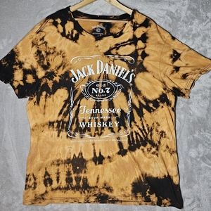 Jack Daniels Graphic T Shirt XL Logo‎ Brown Tie Dye.